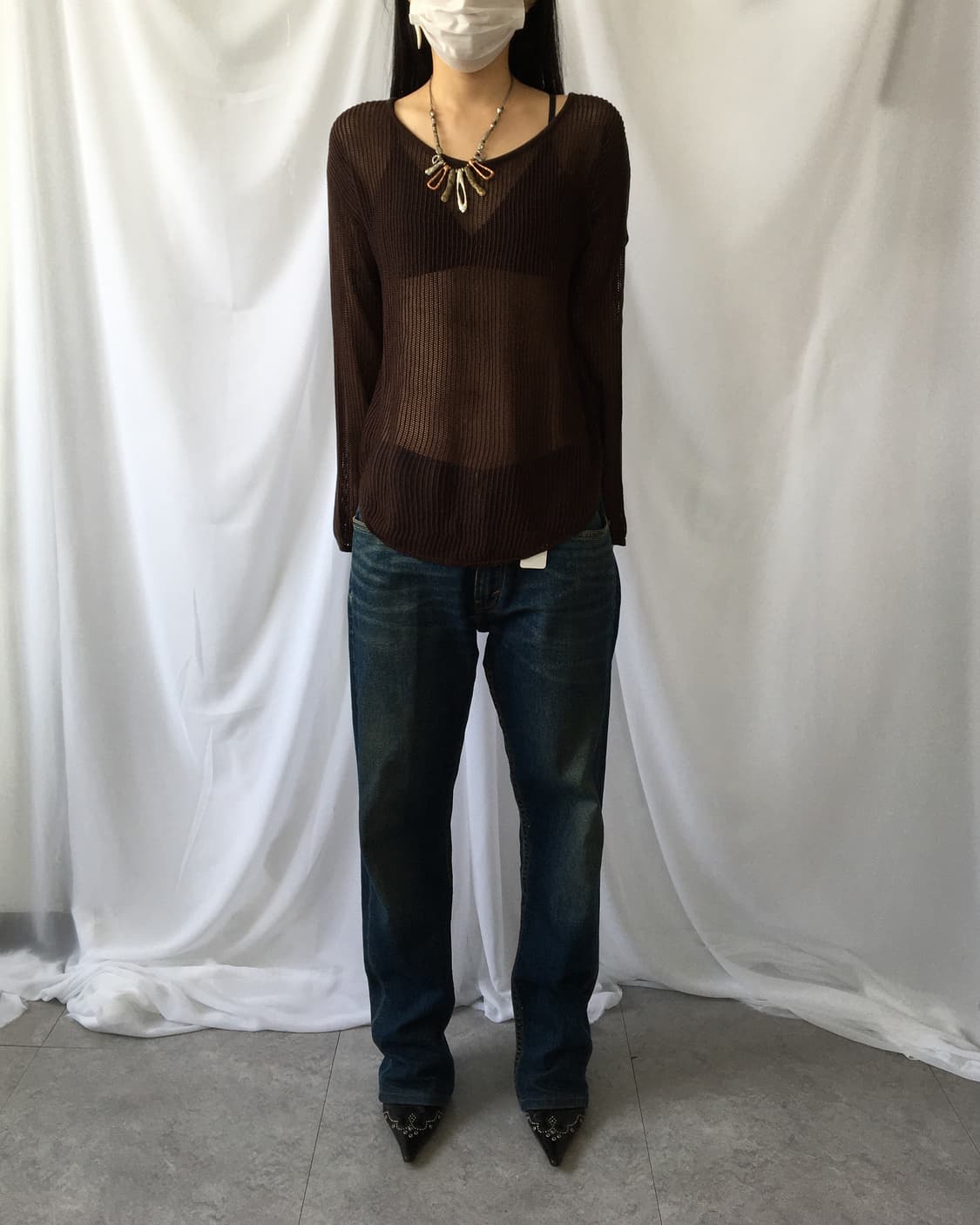 Brown punching knit 상품이미지7
