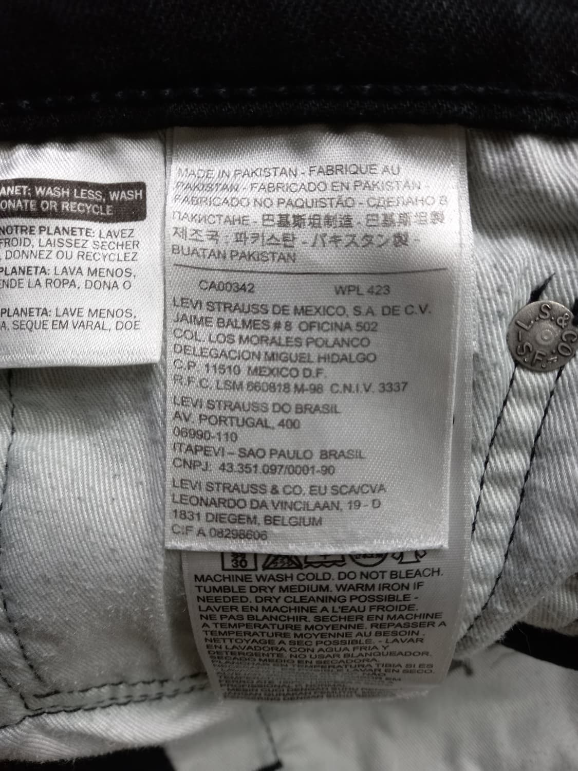 32 리바이스511 스판 슬림일자진 블랙 32-313 상품이미지7