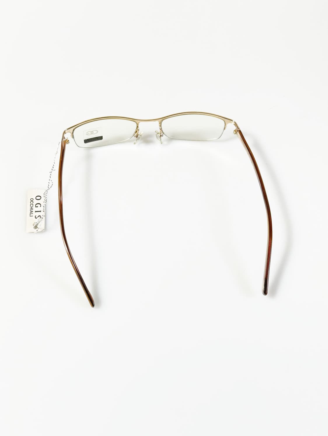 OGIS OCCHIALI 골드 반무테 스퀘어 메탈 빈티지 안경 상품이미지5