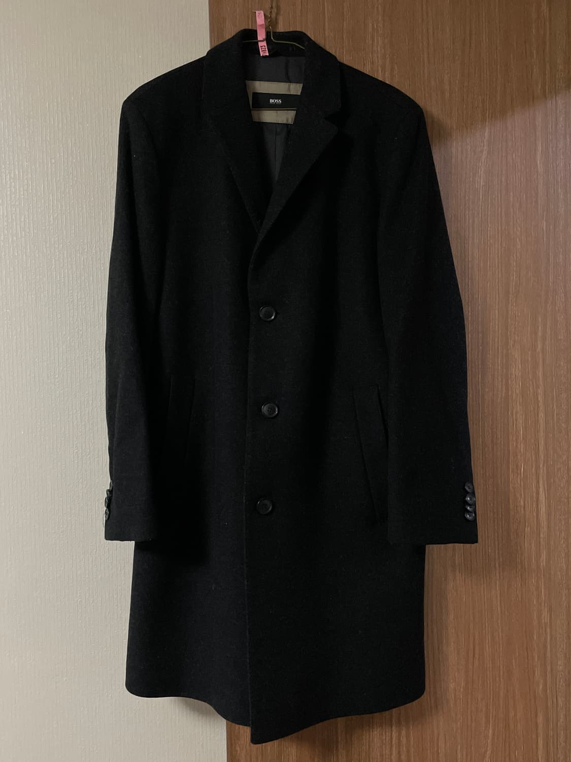 [50] BOSS 휴고보스 버진 울 미니멀 싱글 코트 다크 그레이 상품이미지1