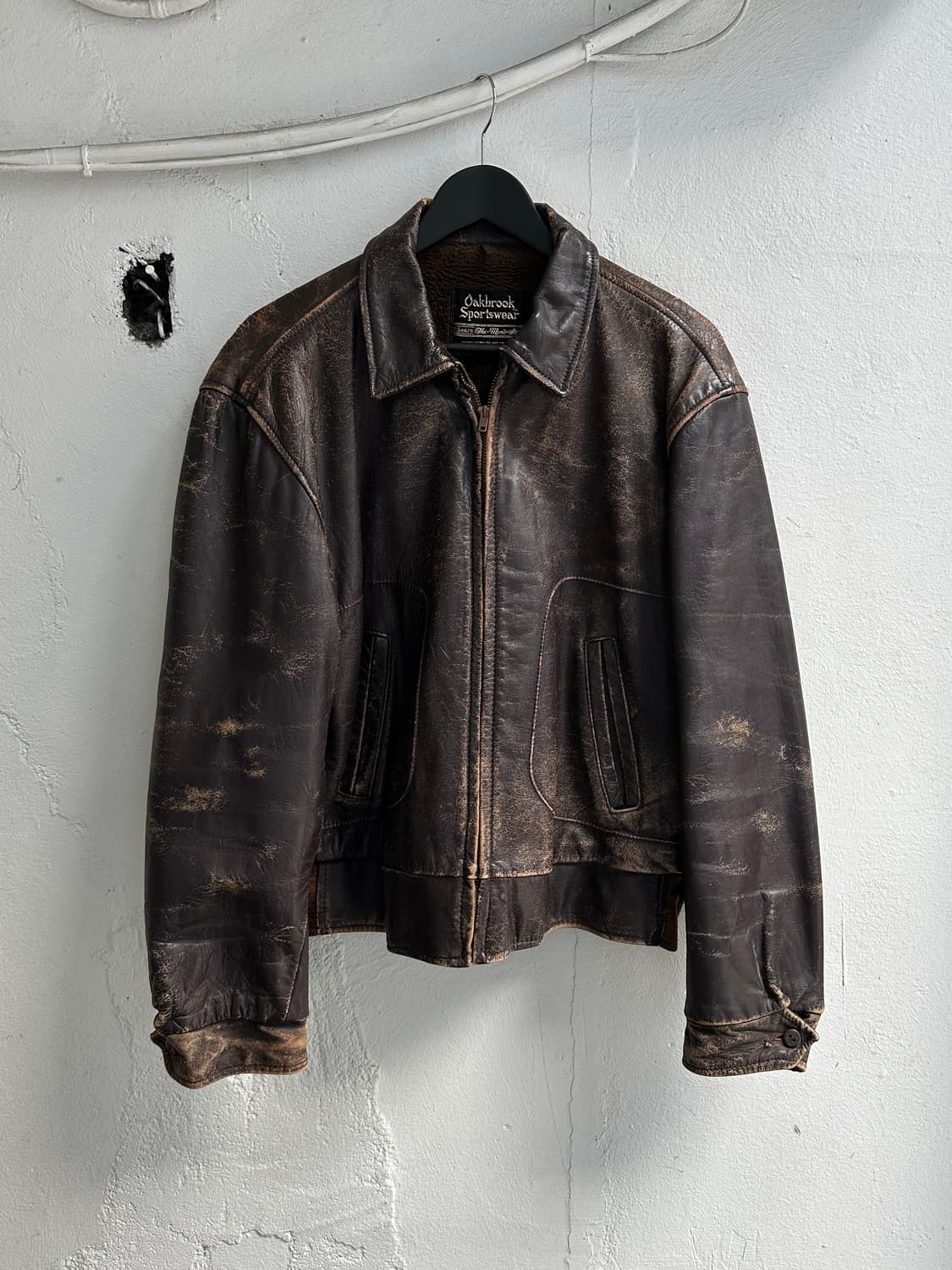 70's Sears 오크브룩 디스 레더 자켓 빈티지 레더 가죽 자켓 상품이미지1