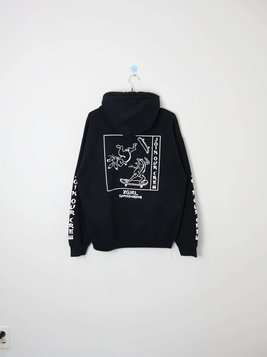 X-girl Graphic Back Print Hoodie Black 상품이미지2