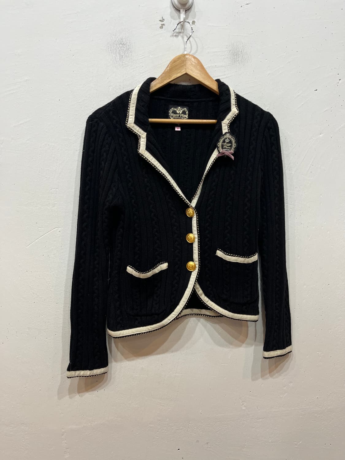 메조피아노 금장 케이블 가디건  상품이미지1