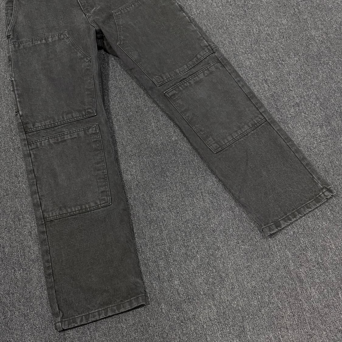 플라스틱 프로덕트 Mpa 더블니 카팬터 블랙 데님팬츠 상품이미지3