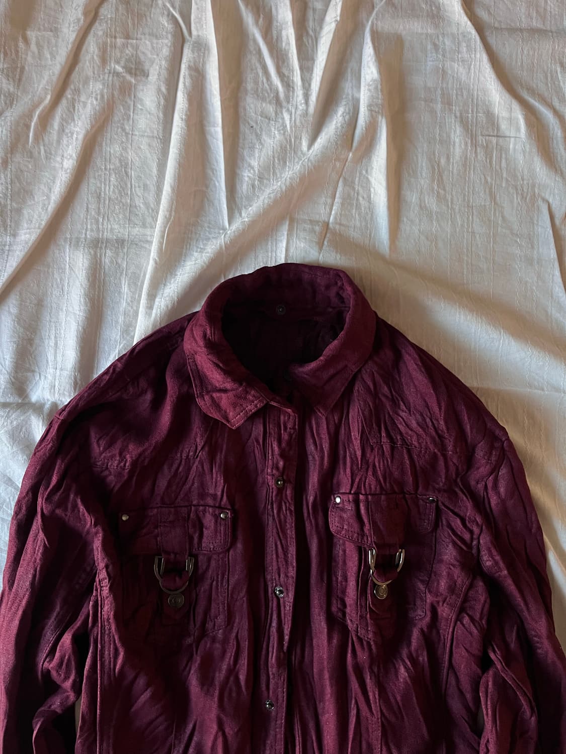 In the attic Wrinkled Burgundy Shirt 상품이미지2