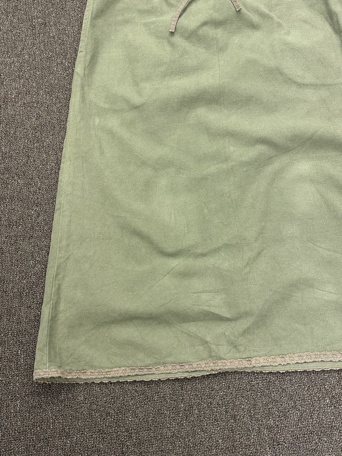 L)Japanese vintage 포켓 카키 밴딩 미디 스커트 상품이미지4