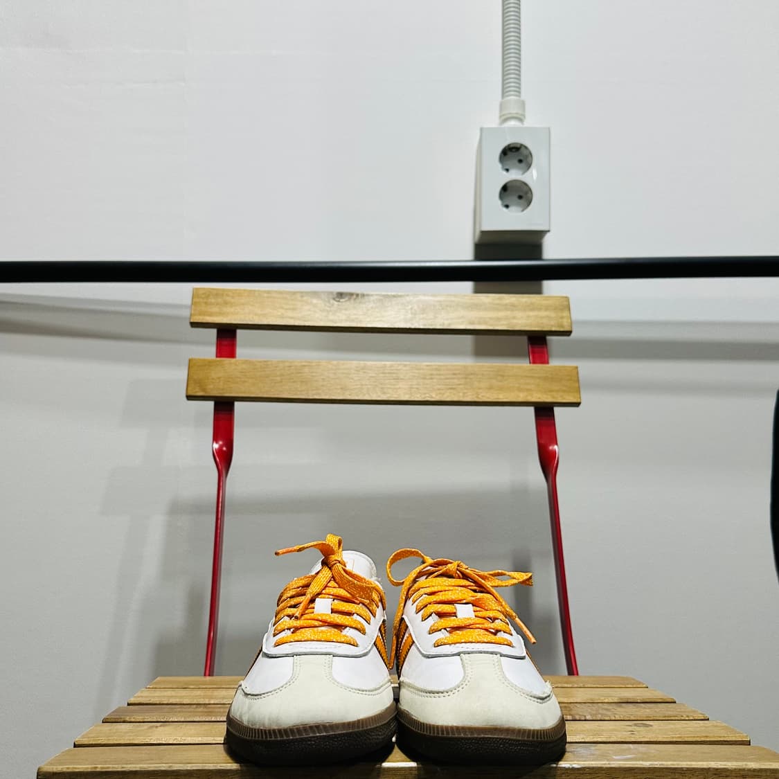 240) 아디다스 운동화 여성 여자 신발 삼바 화이트/오렌지 상품이미지2