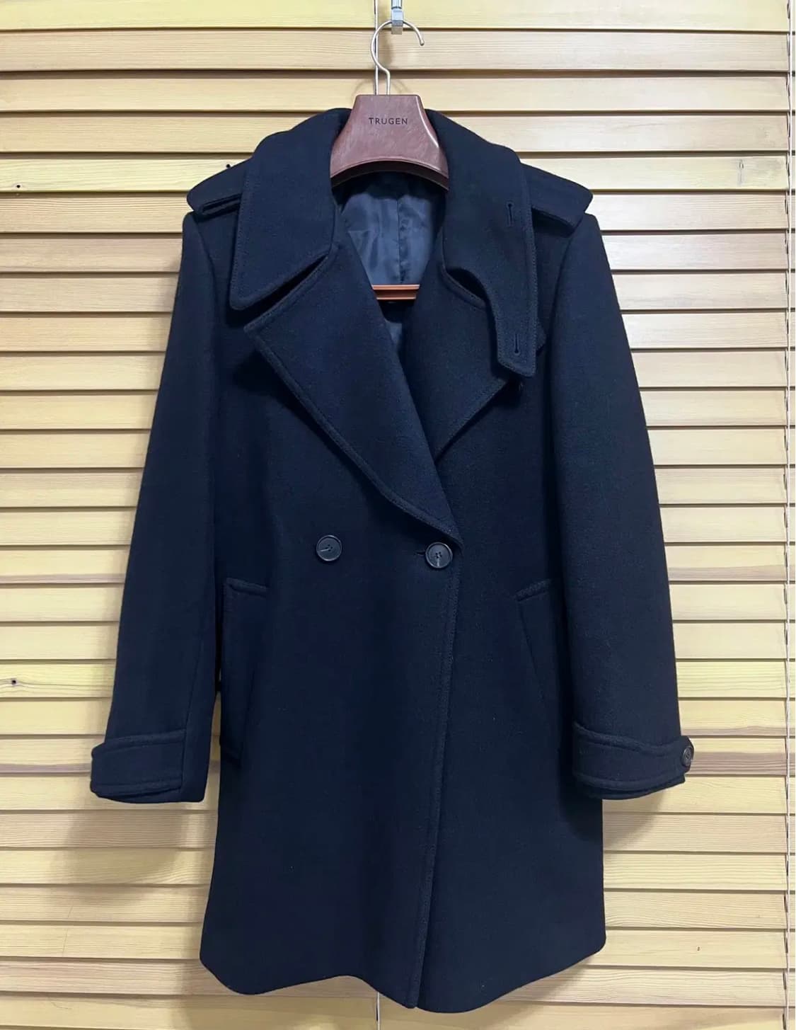 솔리드옴므 남성 블랙 울코트 하프코트 상품이미지3