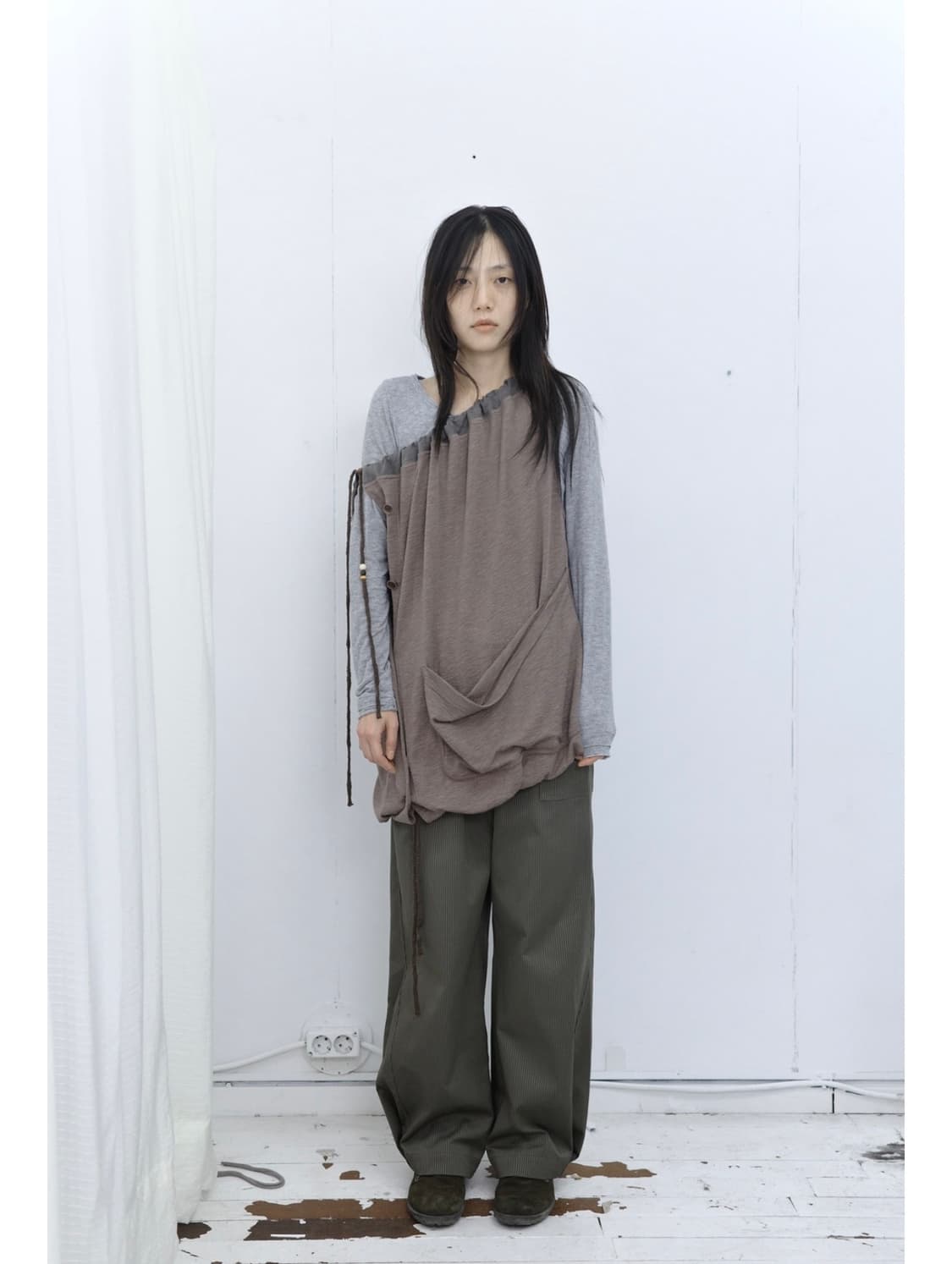 타일즈 덤플링 스커트 브라운 상품이미지1