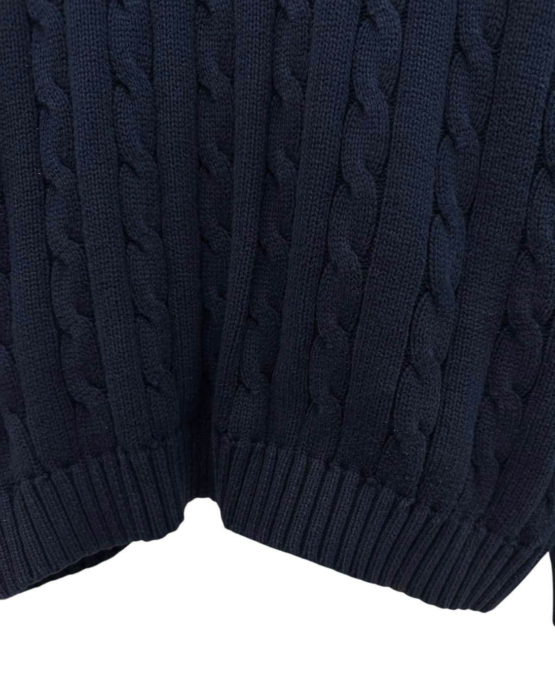 엘엘빈 케이블 꽈배기 니트 네이비 (XL~2XK) 상품이미지3