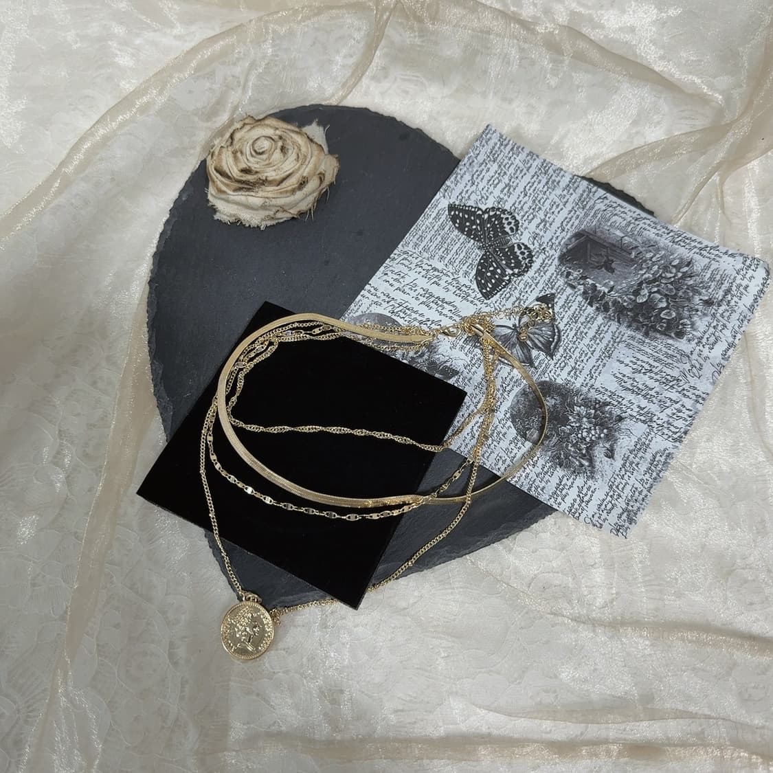 빈티지 스네이크체인 용골체인 레이어드 에스닉 목걸이 상품이미지2