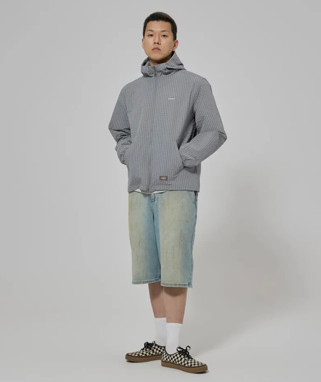 디키즈 그리드 체크 라이트 윈드브레이커 Gray 상품이미지2