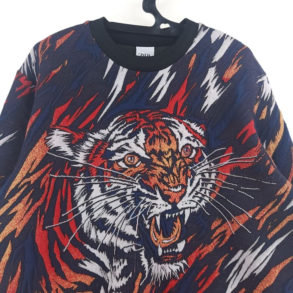 [남L]ZARA 타이거 네오프렌 맨투맨[Y63-072]/빈티지프렌 상품이미지2