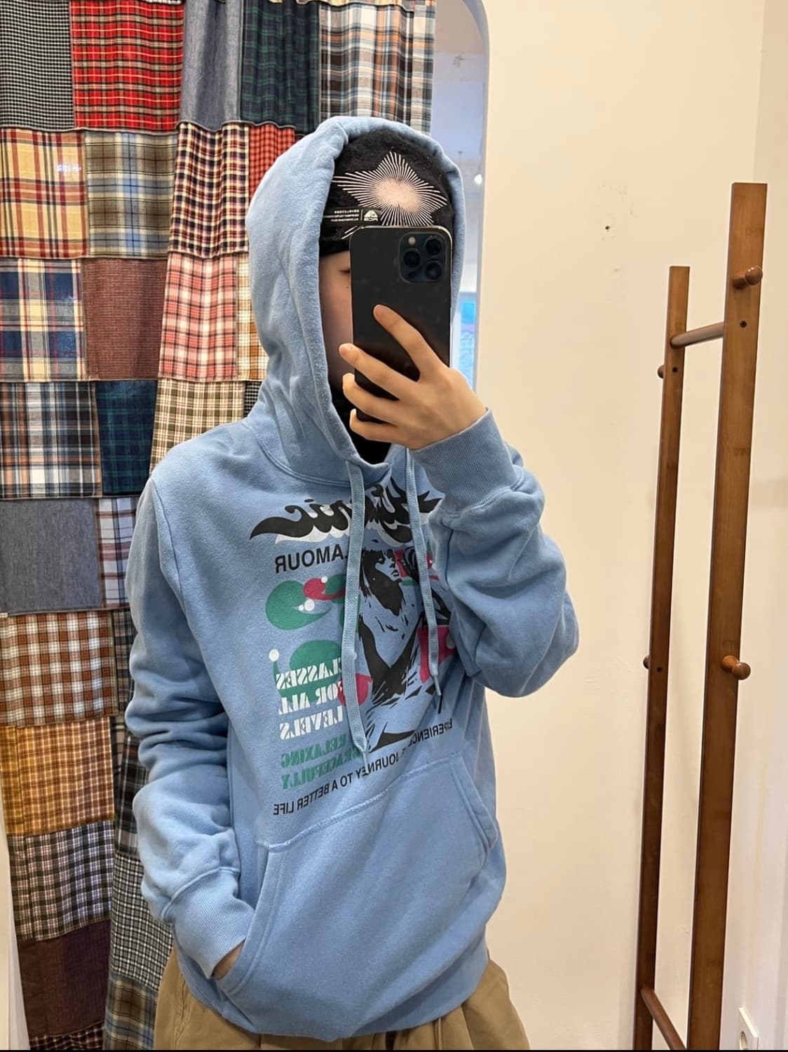 히스테릭글래머 히스걸 스카이블루 후드티 상품이미지1