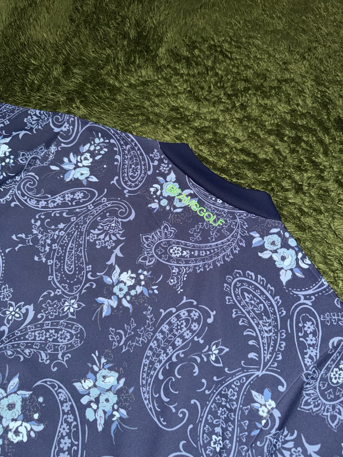 [M] BEAMS GOLF 빔즈 골프 페이즐리 모크넥 티셔츠 상품이미지8