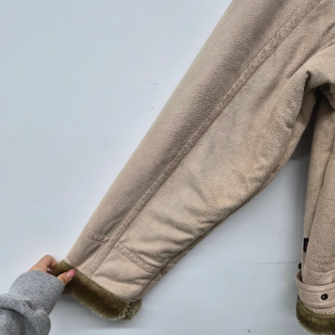 VAN 반 스웨이드 무스탕 자켓 아이보리 남성 M 상품이미지6