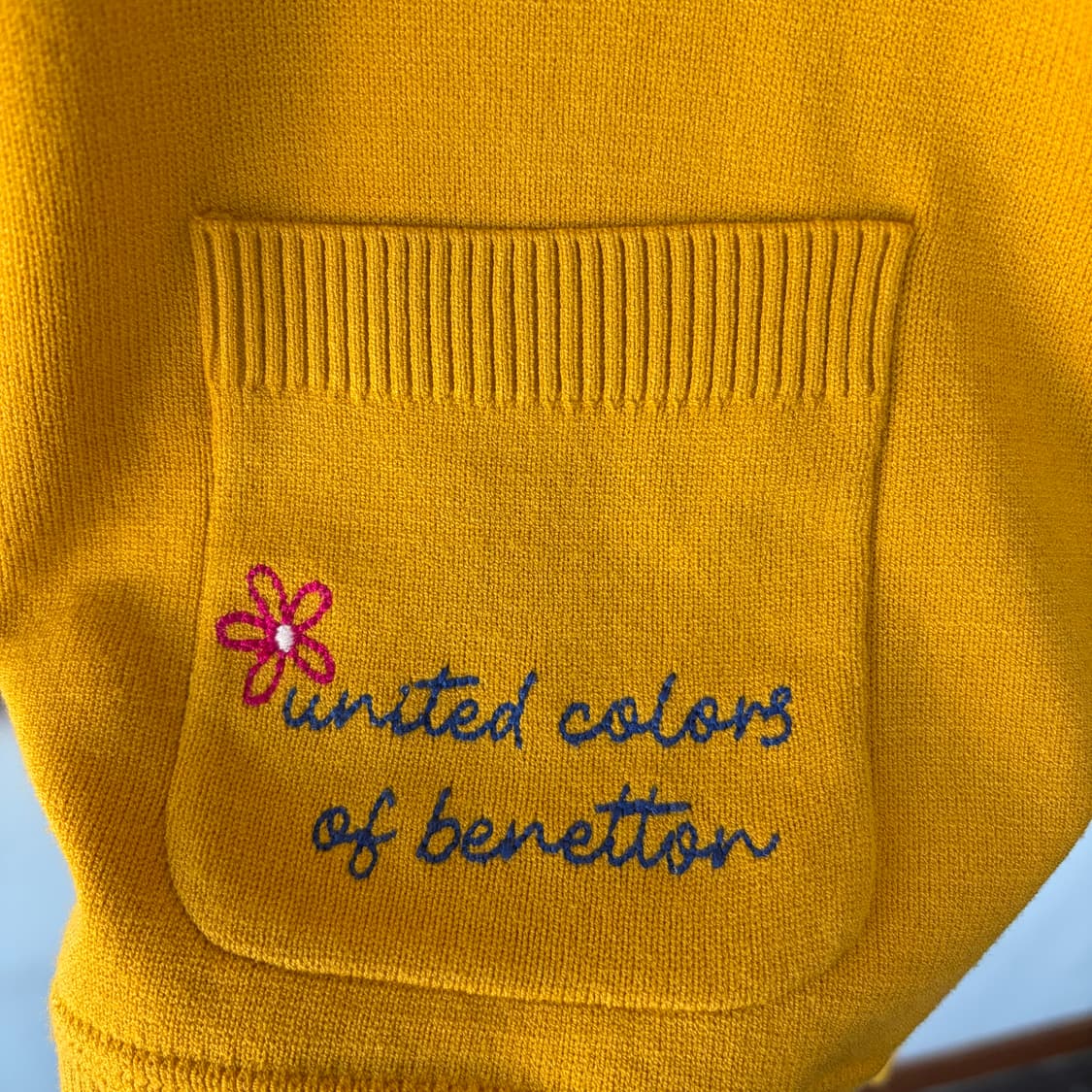 베네통 옐로우 니트 가디건 상품이미지3