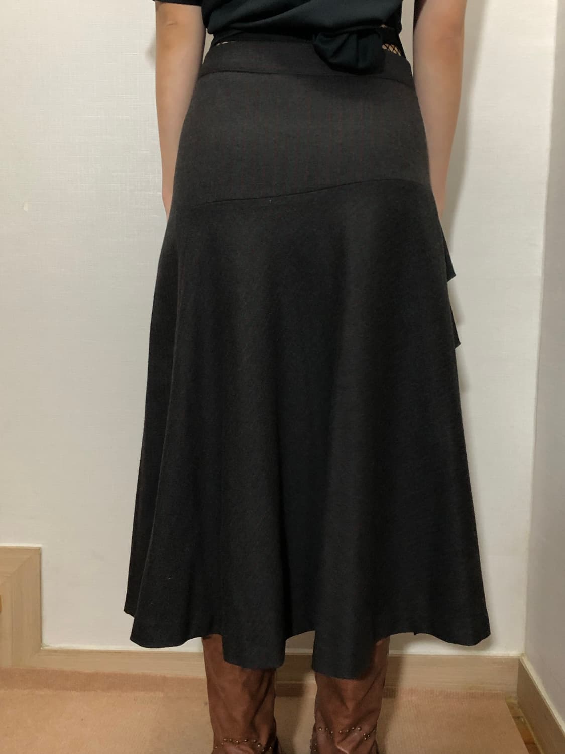 빈티지 그레이 핀 스트라이프 러플 스커트 상품이미지7