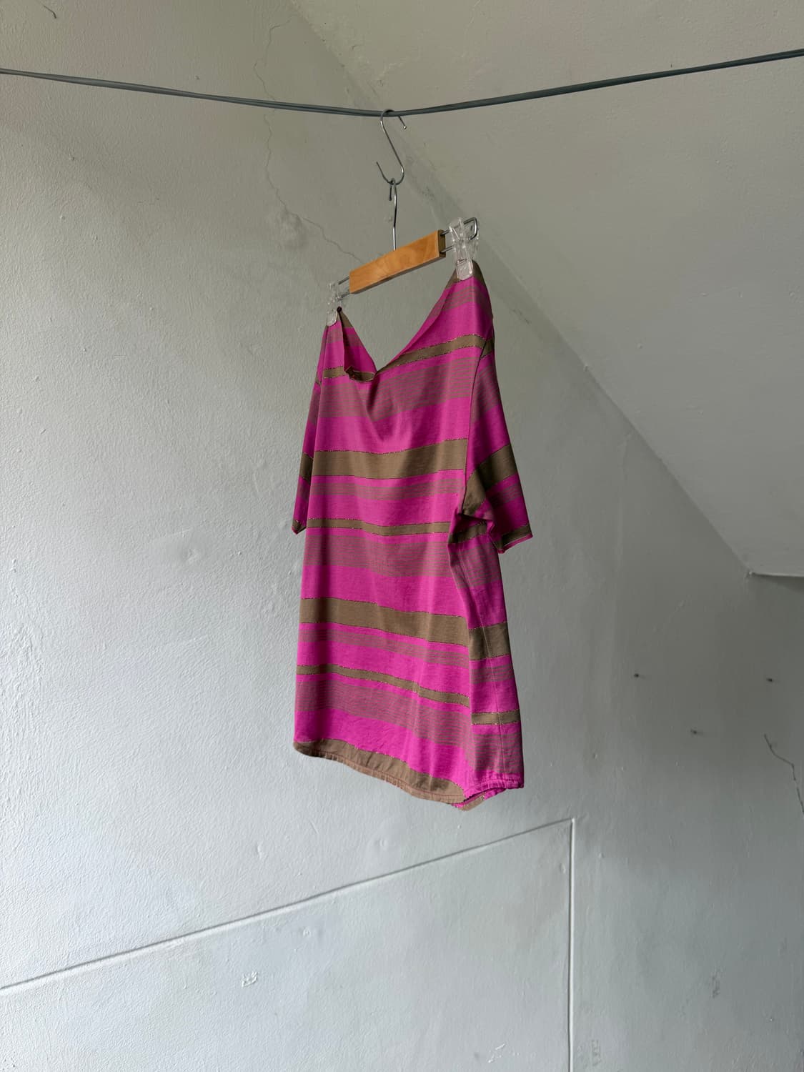 빈티지 스트라이프 오프숄더 탑 상품이미지4