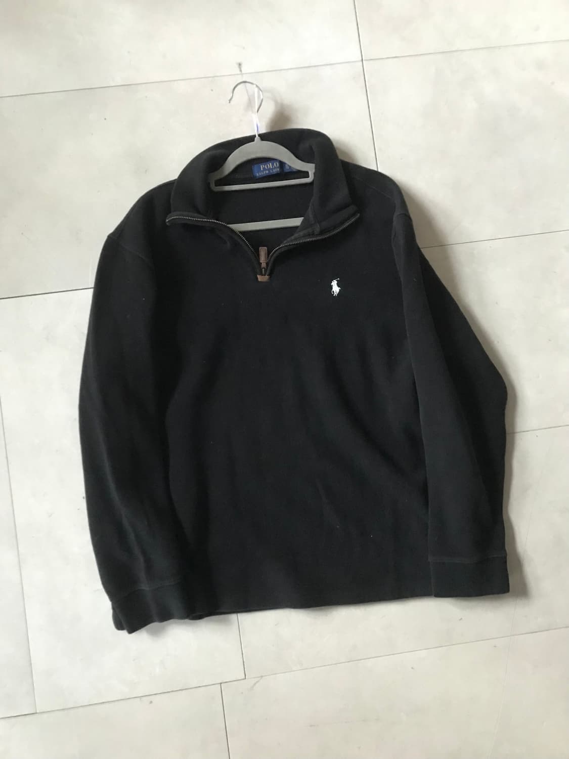 폴로 블랙 코튼 반집업 상품이미지7
