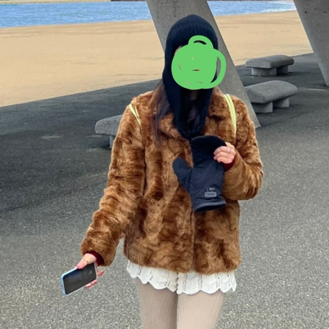 브라운 퍼 자켓(착샷) 상품이미지3