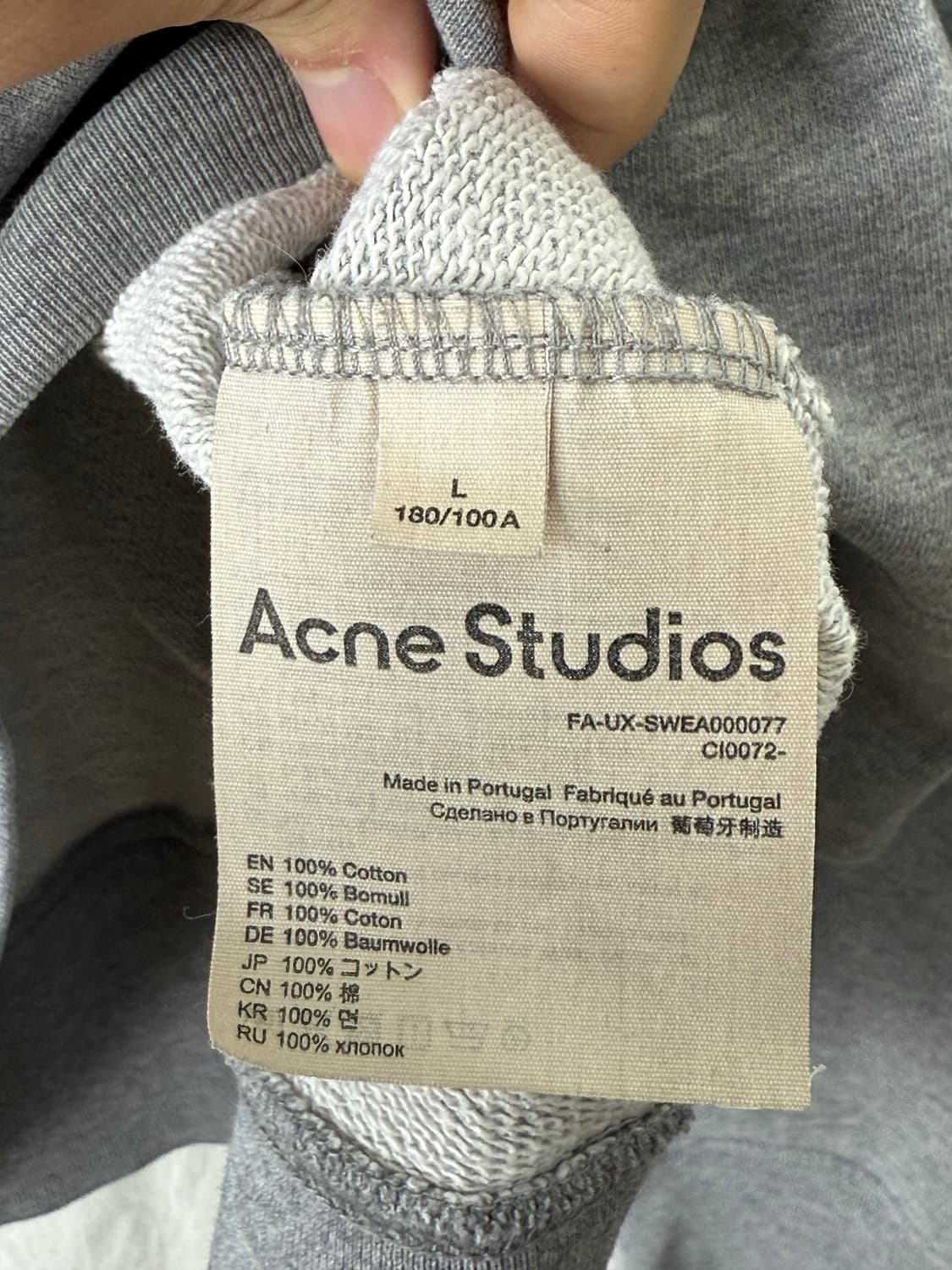 L 아크네 스튜디오 포바 페이스 로고 그레이 맨투맨 상품이미지4