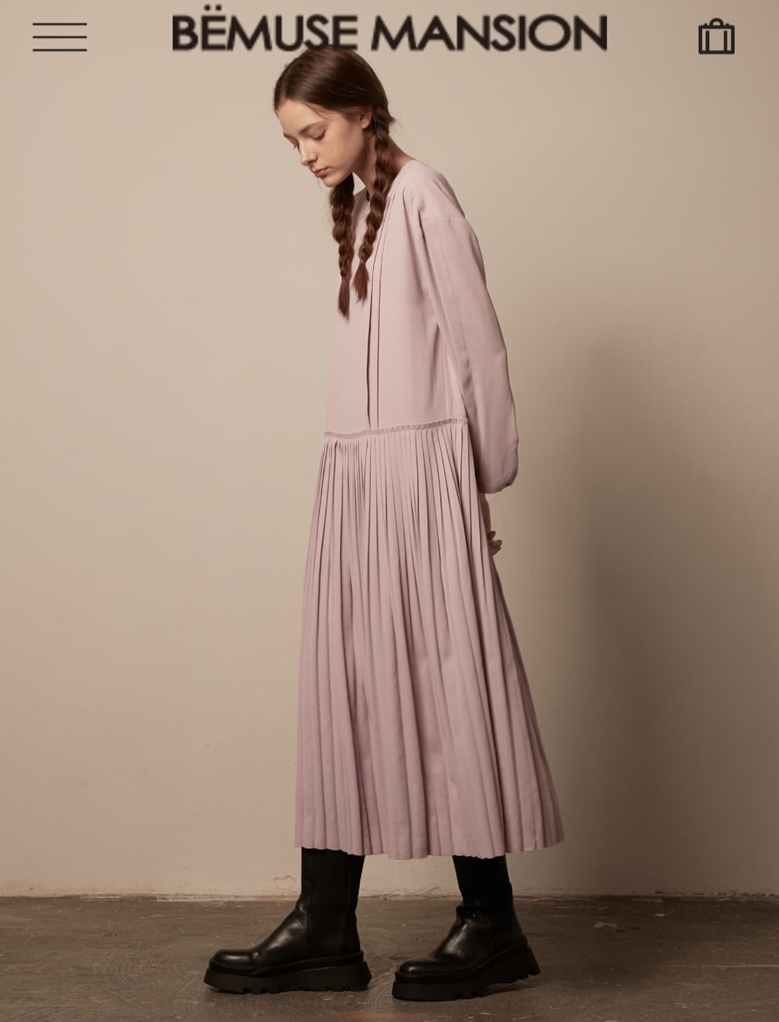 비뮤즈맨션 플리츠 롱원피스 44~55사이즈 상품이미지6