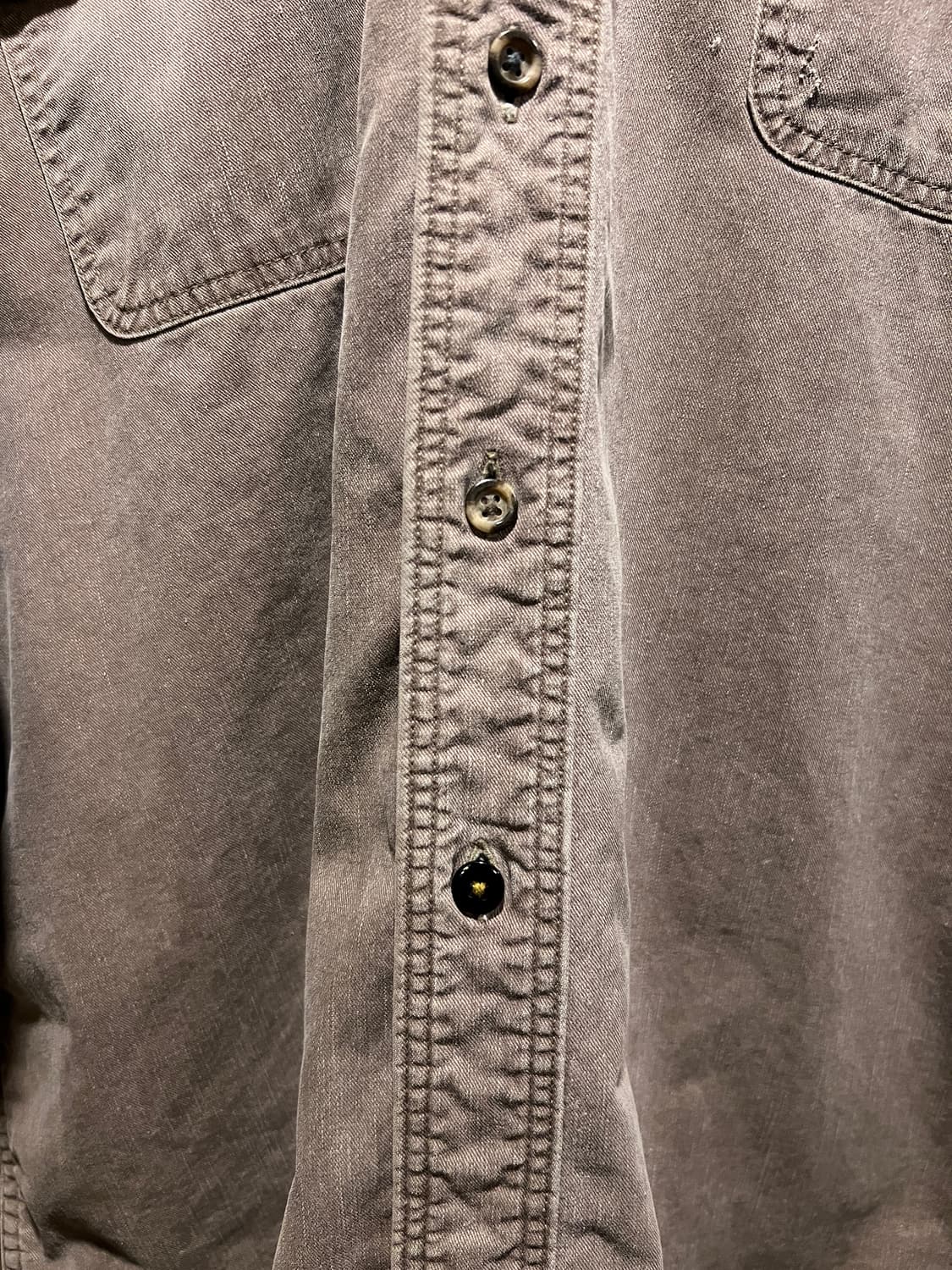 [XL]90's 에디바우어 2포켓 체크 라이닝 차콜브라운 워크 셔츠 상품이미지4