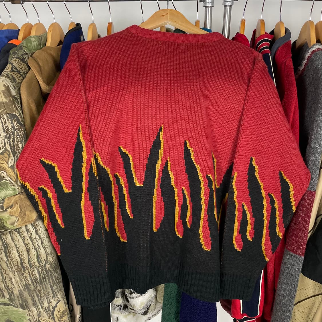 Japan vintage 플레임 스트릿 니트 상품이미지4