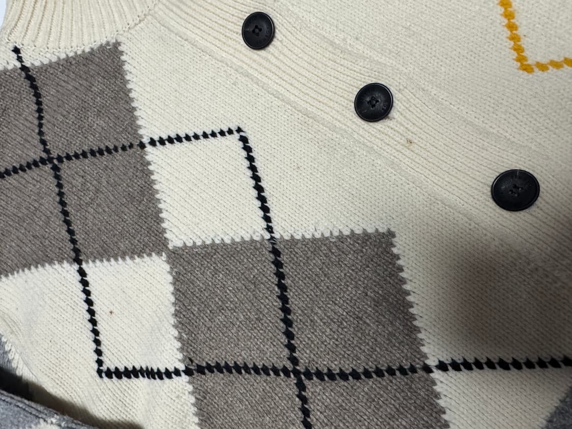 여성 스튜디오톰보이 오버핏 아가일 니트 가디건 F 상품이미지5