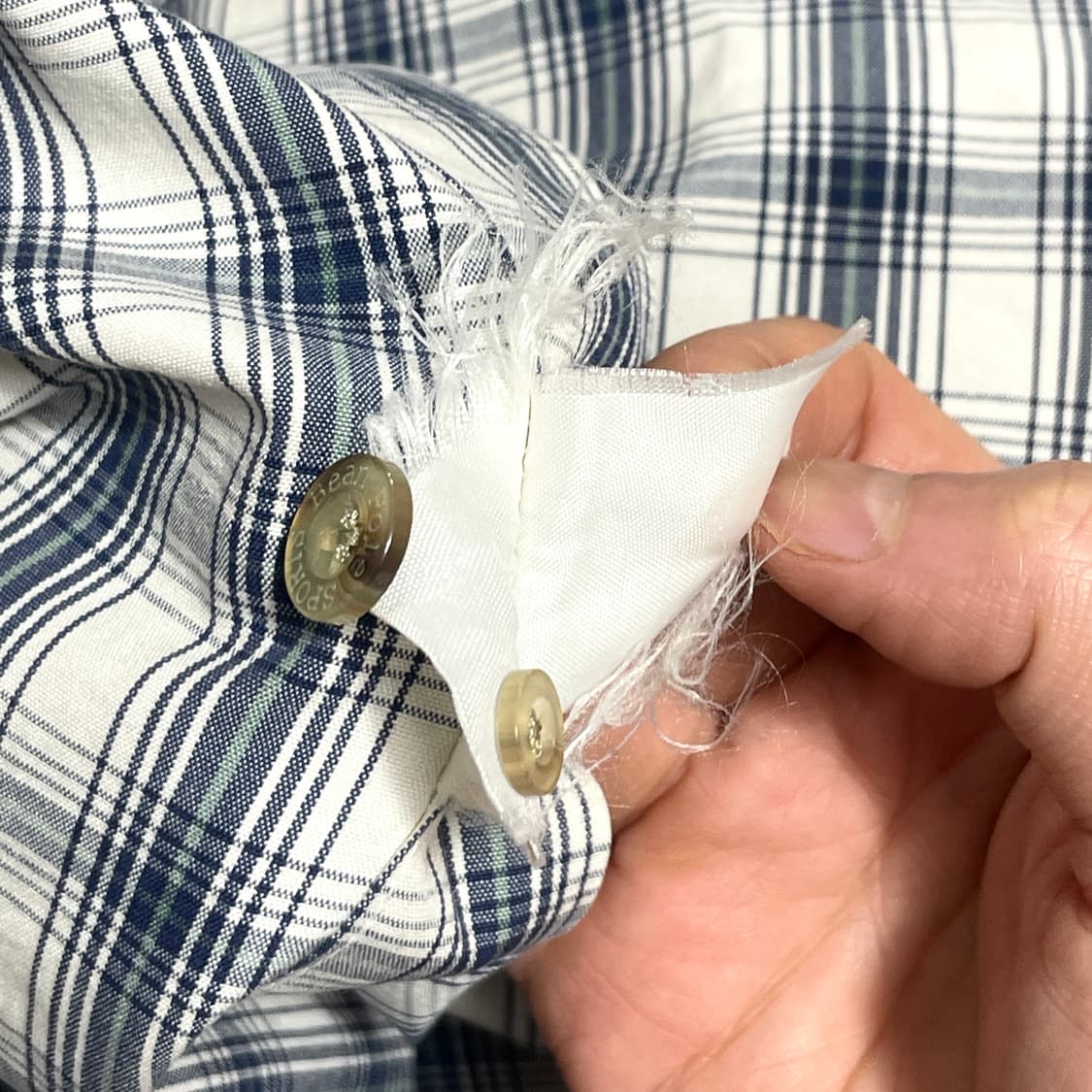 빈폴 스포츠 블루 타탄체크 반팔셔츠  남성95 상품이미지5