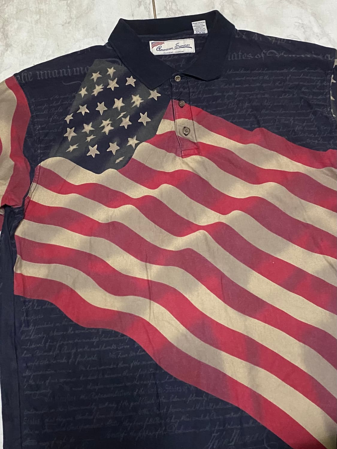 미국 성조기 빅사이즈 오버핏 반팔 카라티 상품이미지3