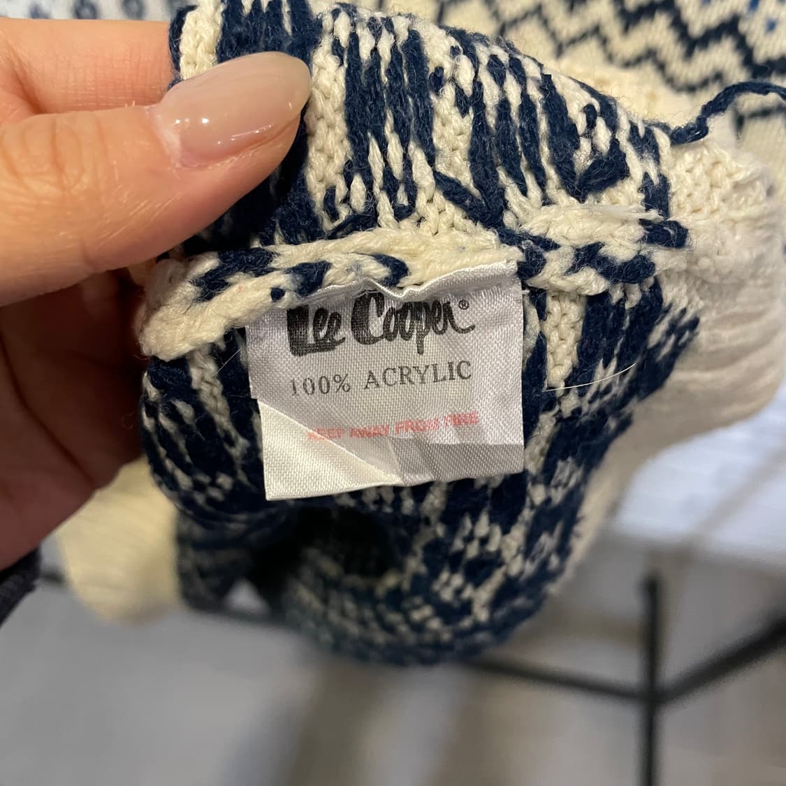 LEE COOPER 노르딕 패턴 니트 라운드넥 디테일 화이트 상품이미지6