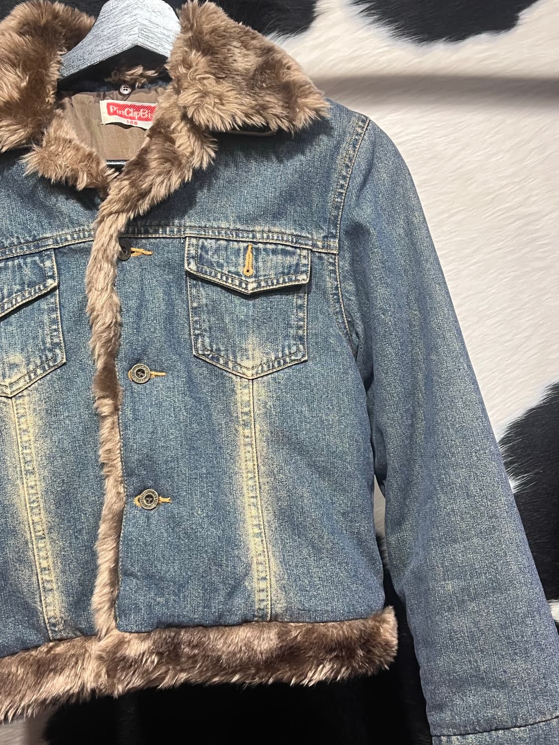 퍼 포인트 크롭 데님자켓 상품이미지4