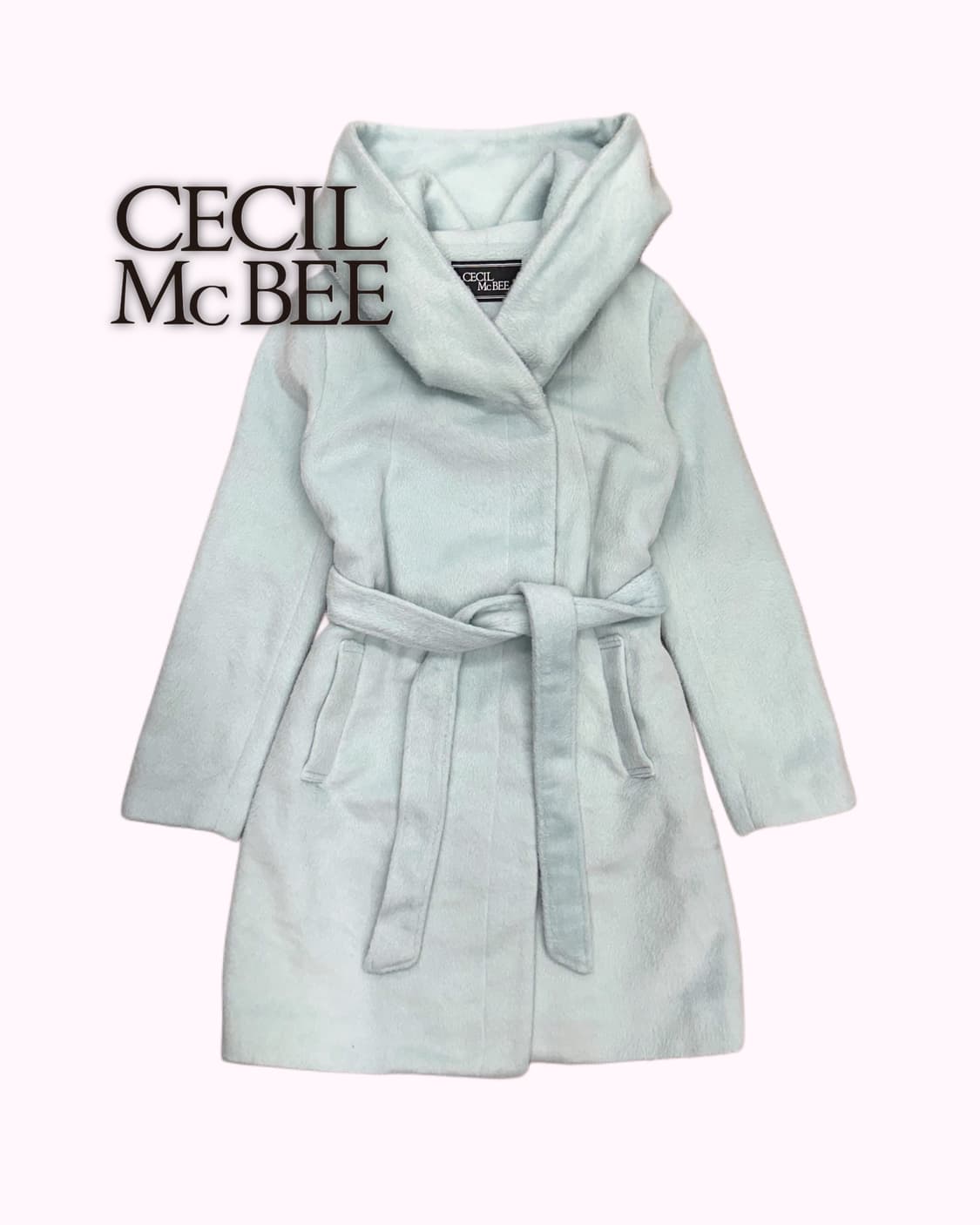 CECIL MCBEE pale blue belted robe coat 상품이미지1