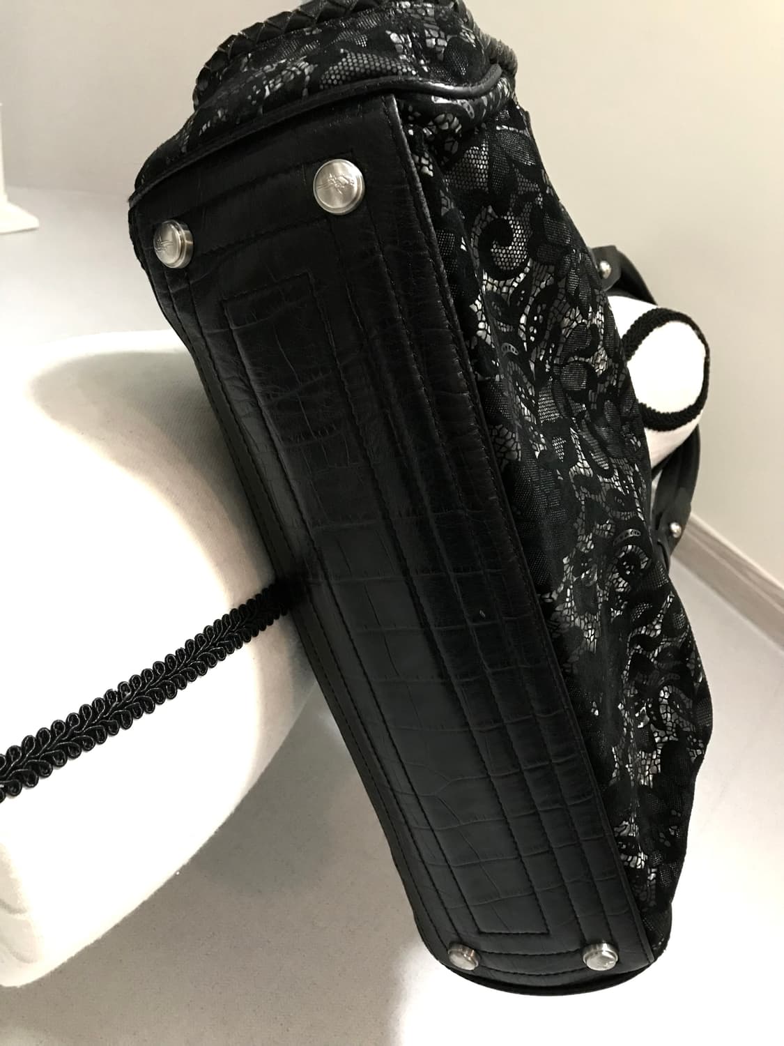 Vintage Lace & Leather Shoulder Bag 상품이미지4