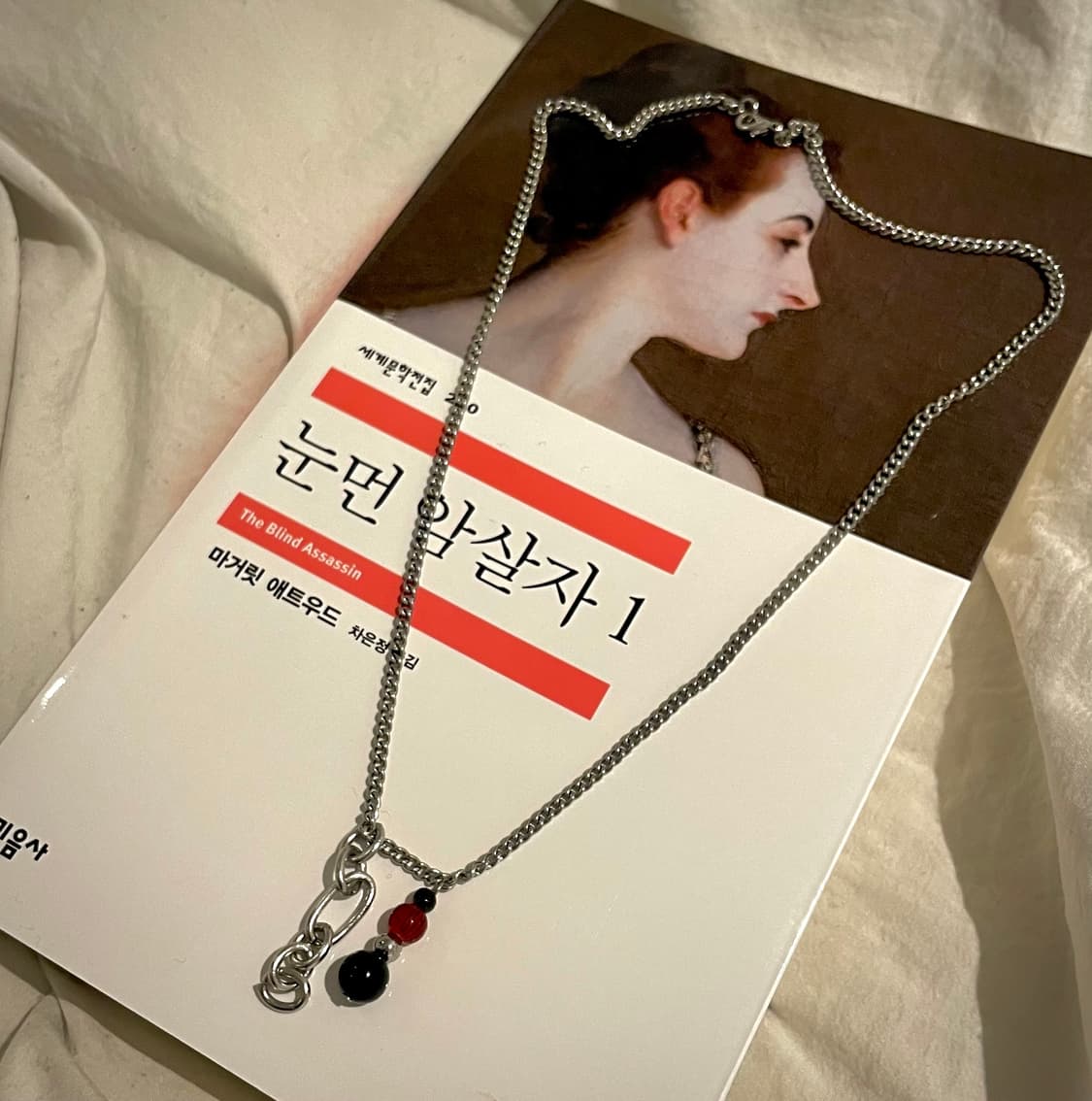 Black&Red비즈  제작 목걸이 상품이미지1