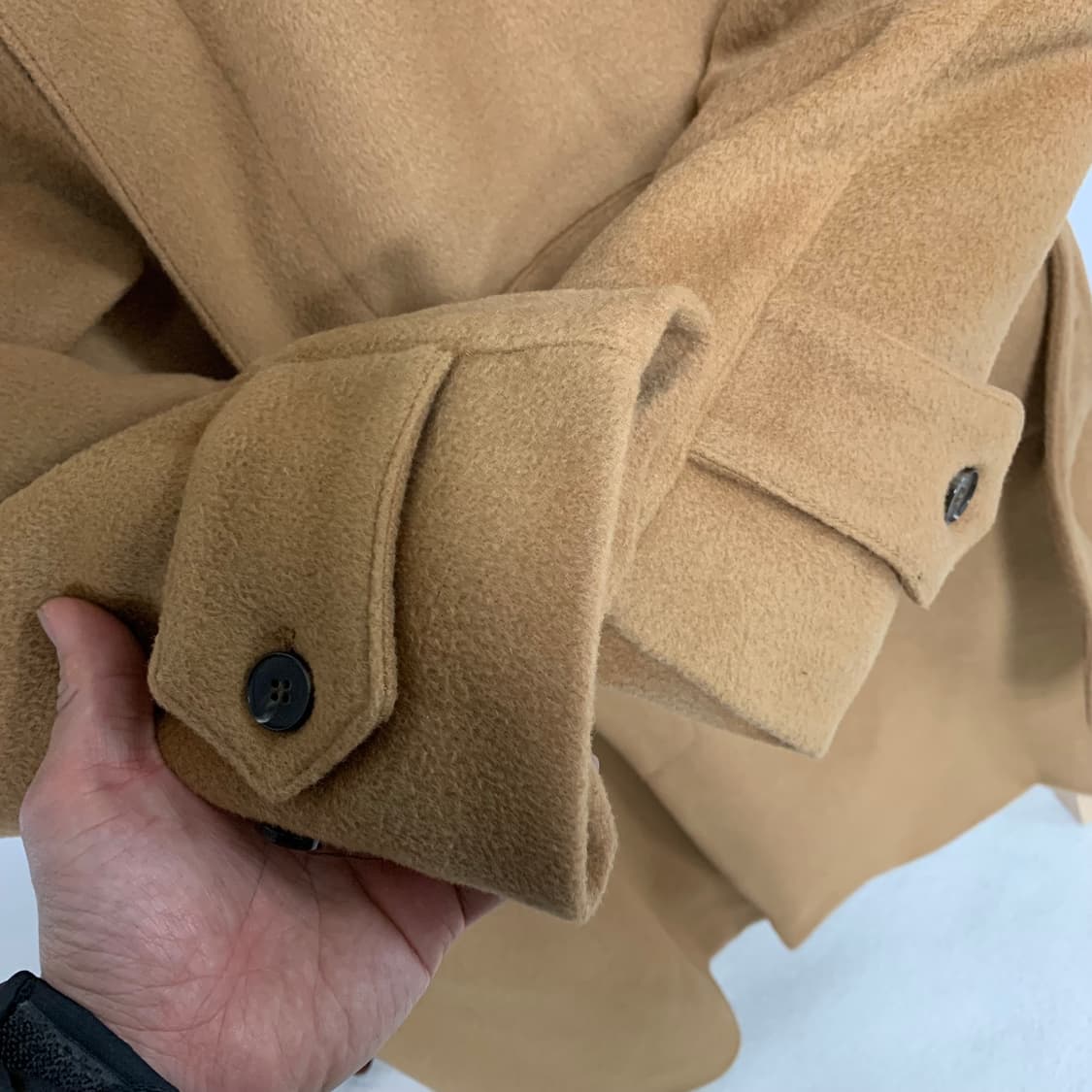 에르디(erd) 울캐시미어 혼방 래글런 발마칸 롱코트 베이지 상품이미지4