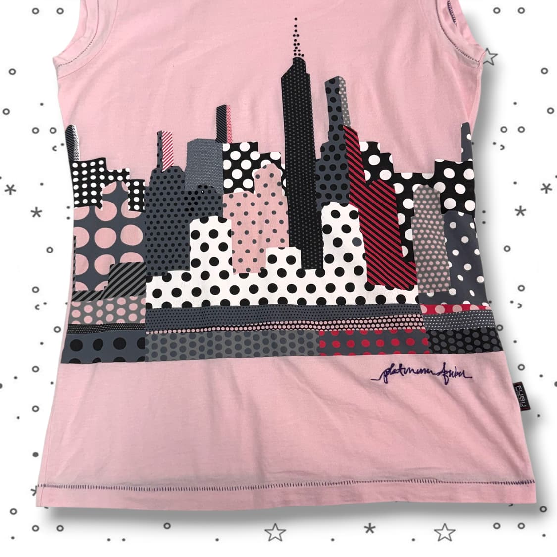 S FUBU 후부 도트 프린팅 티셔츠 상품이미지3