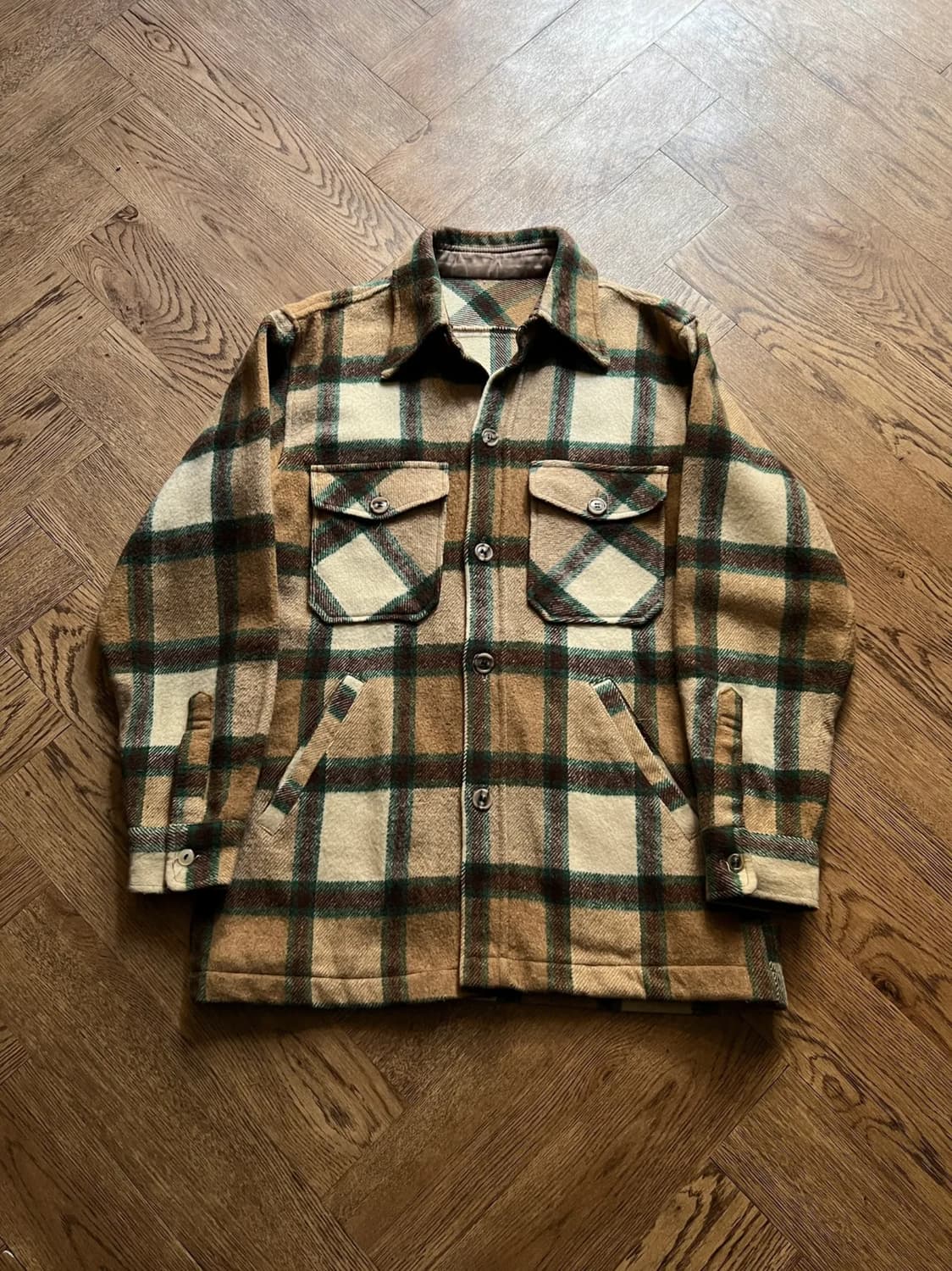 [L]90's VAN JAC 타탄체크 울 셔츠 자켓 상품이미지1