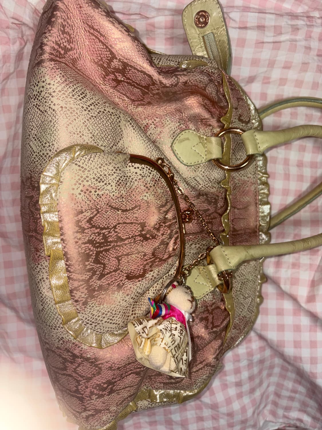 Jpn 오리엔탈 페어리 뱀피 디자인 핸드백 상품이미지5