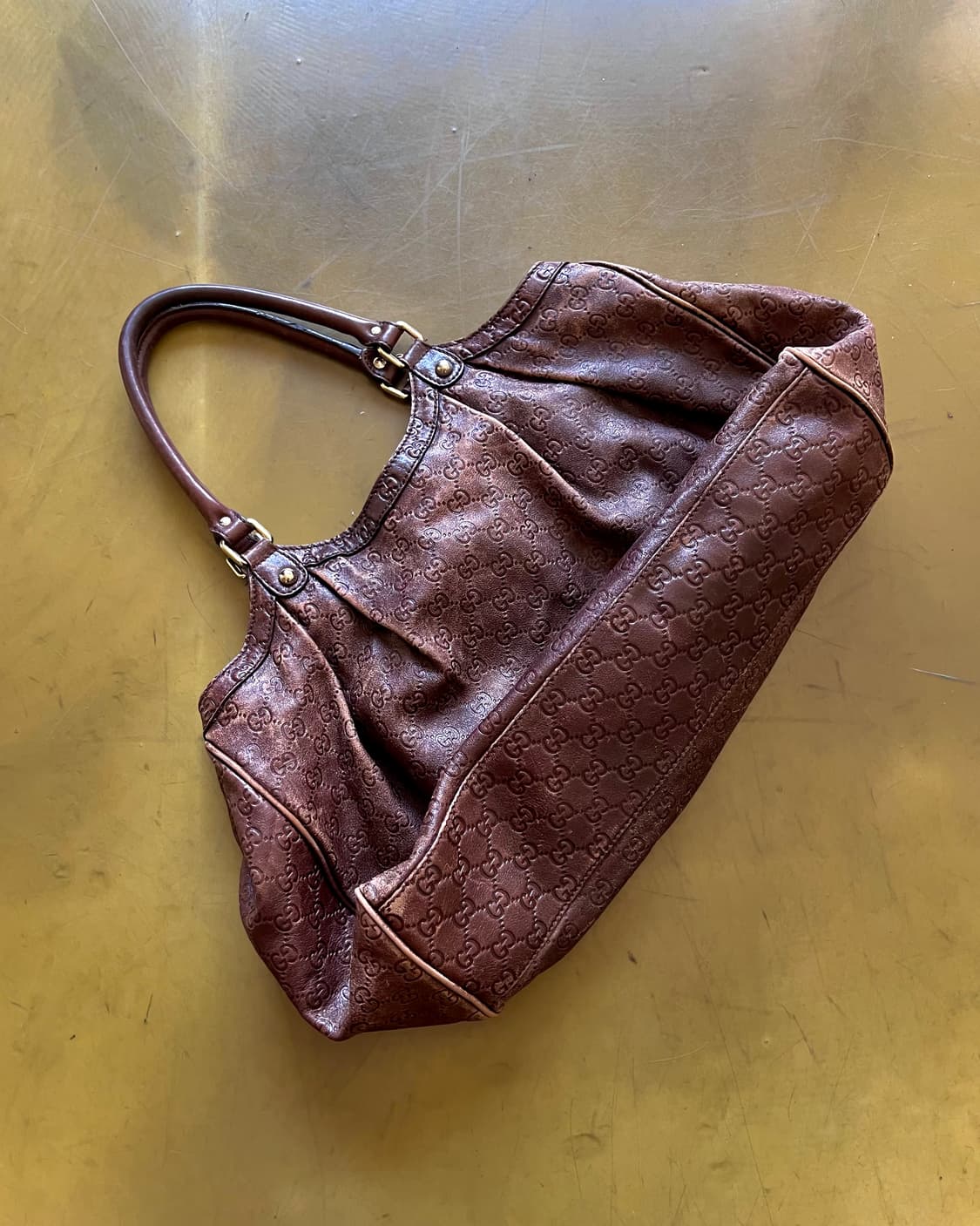Old GUCCI Italy Shima Suki Leather Bag 상품이미지8