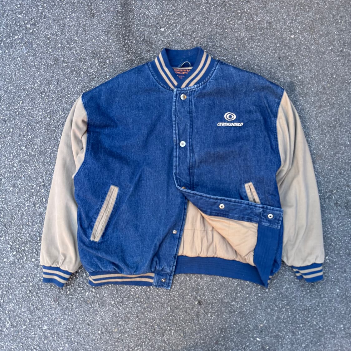 베이지 베이스볼 자켓 상품이미지1