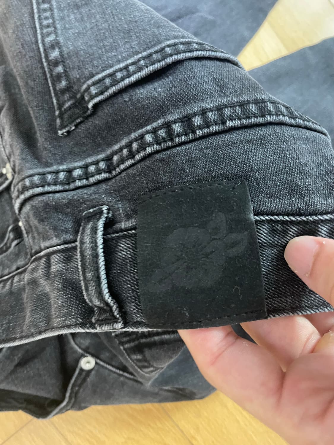 SLIM FIT MIDDLE ZIPPER DENIM WASHED BLAC 상품이미지5