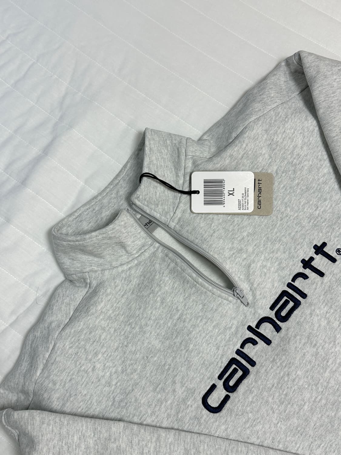 [xl] 칼하트 wip 하프집업 맨투맨 그레이 상품이미지1