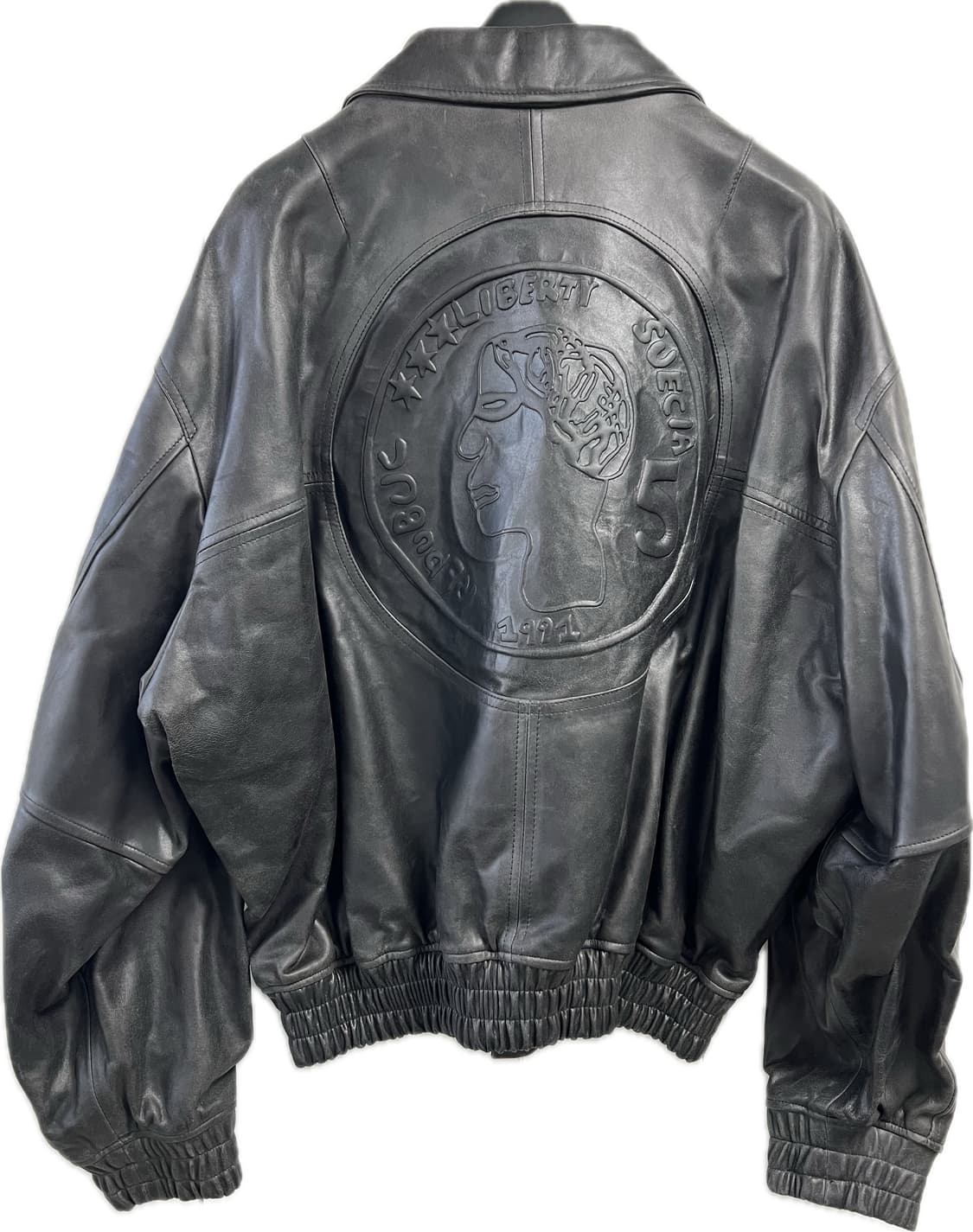 [M] STU X HANK 엠보 레더 자켓 블랙 행크 STU OFFICE 상품이미지3