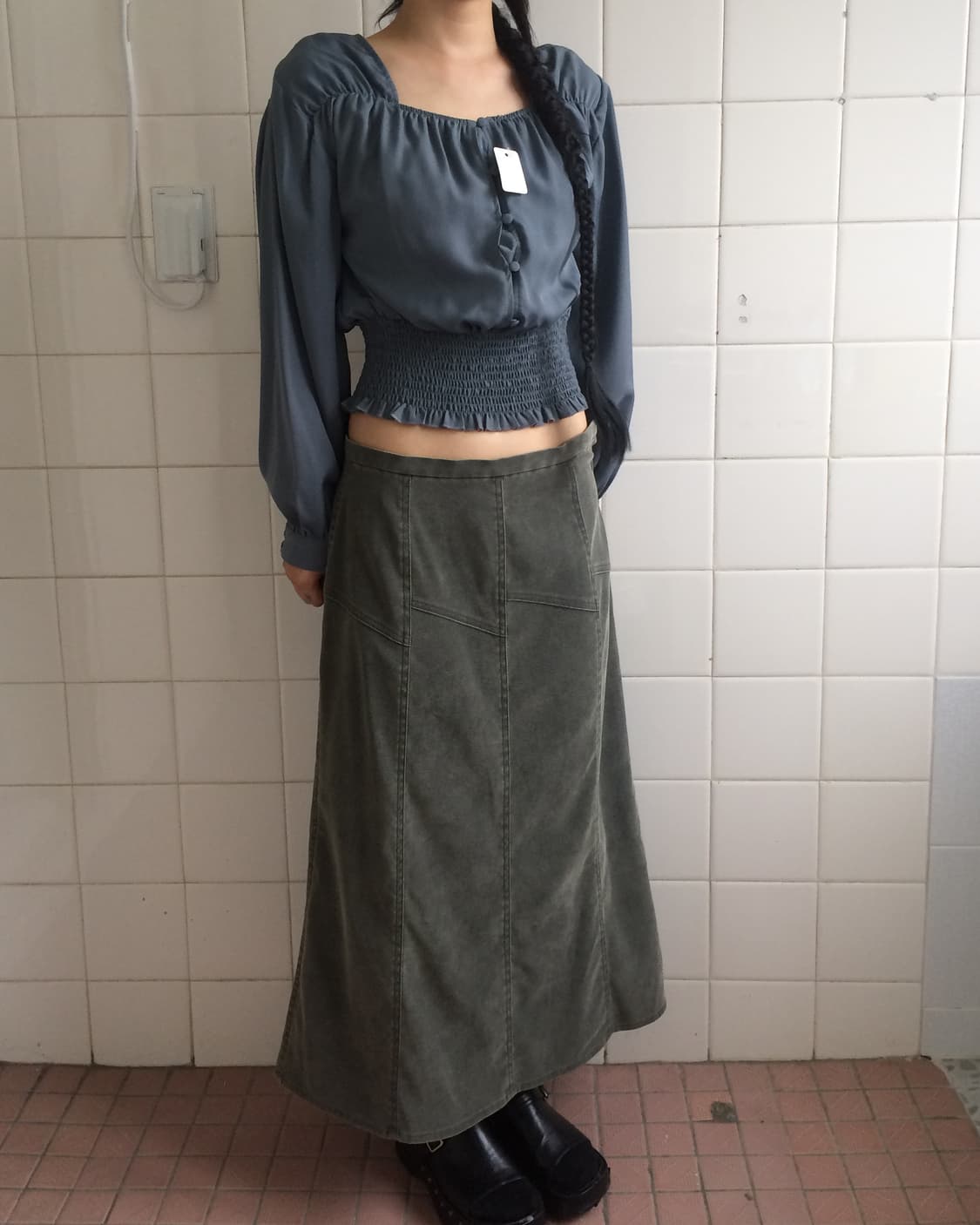 Line detail long skirt 상품이미지4