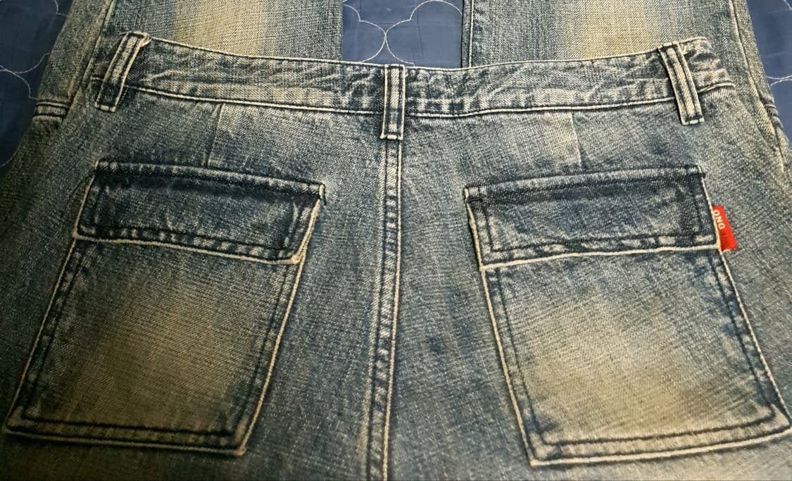 (빈티지) ONG JEANS 워싱 빅포켓 스판 세미 플레어 데님진(29) 상품이미지3