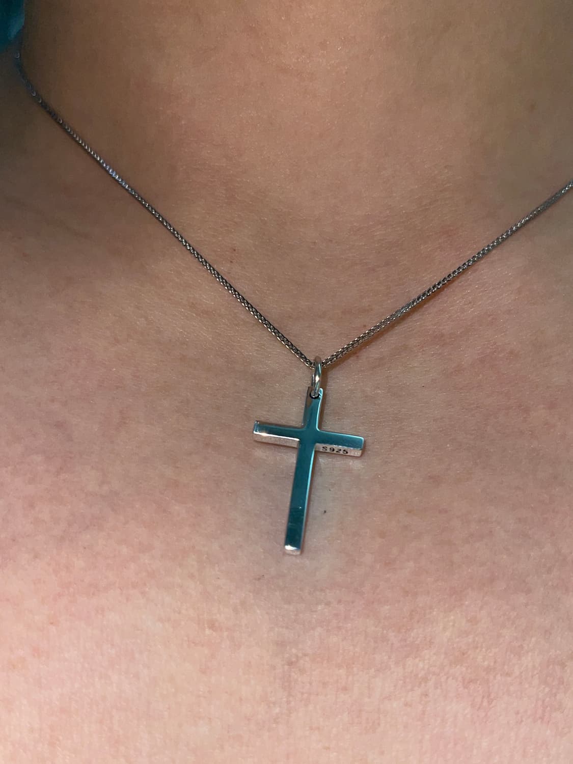 S925 미니 크로스 팬던트 목걸이 상품이미지2