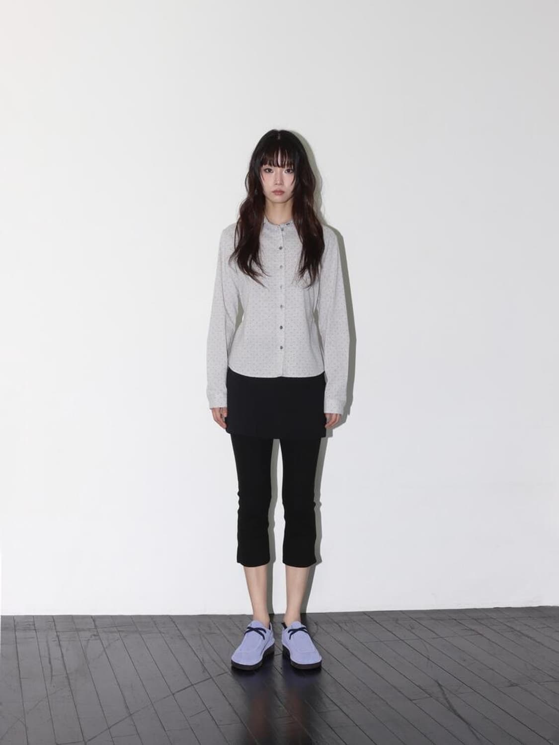 ONSKA PIN DOT SHIRT GREY 온스카 핀 닷 셔츠 그레이 상품이미지5